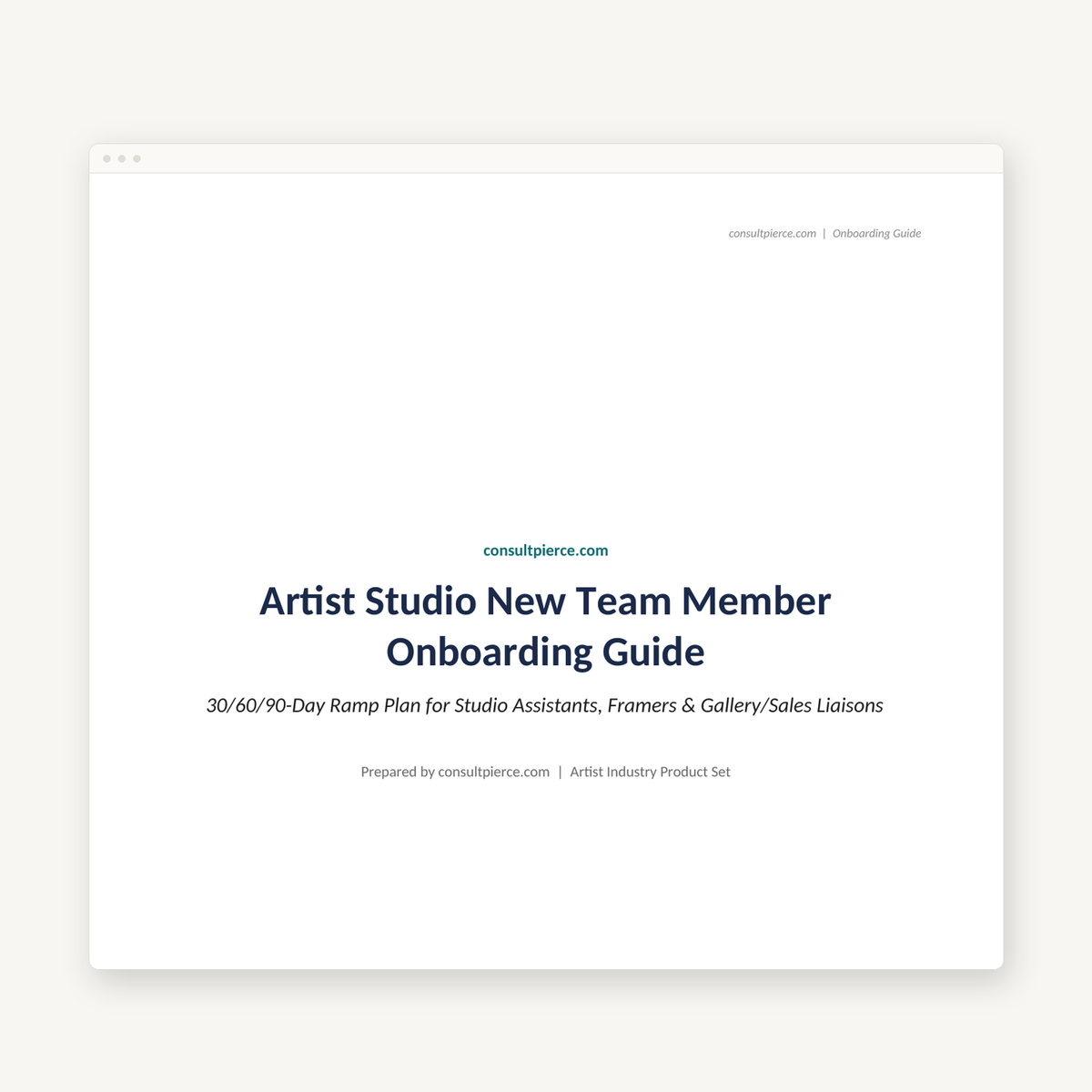 Artist Onboarding Guide preview image