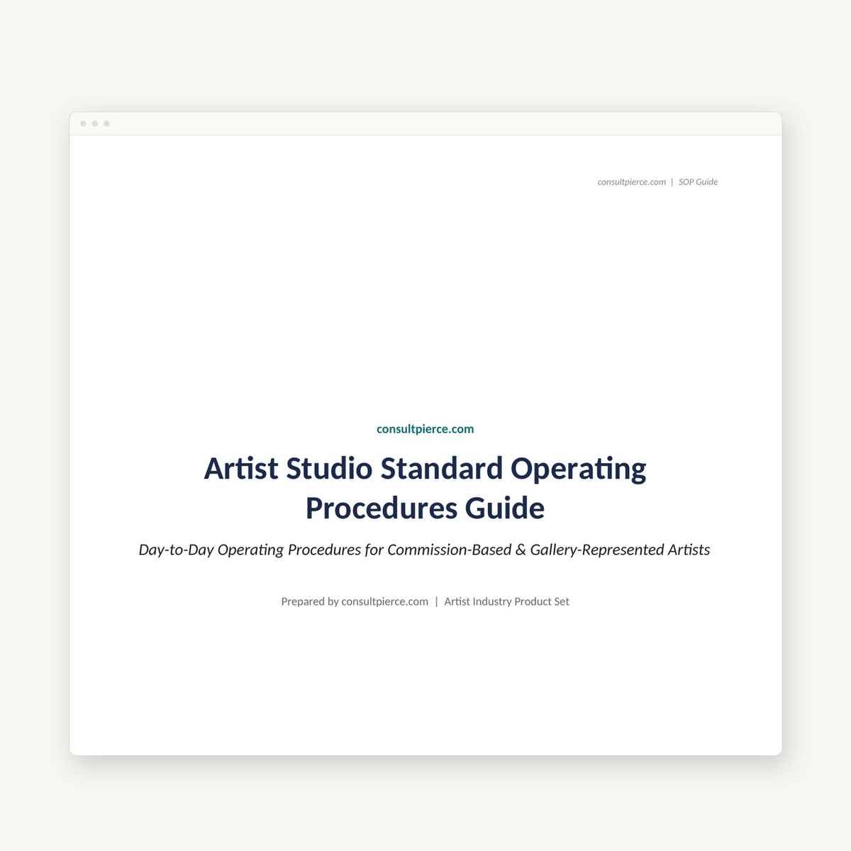 Artist Sop Guide preview image