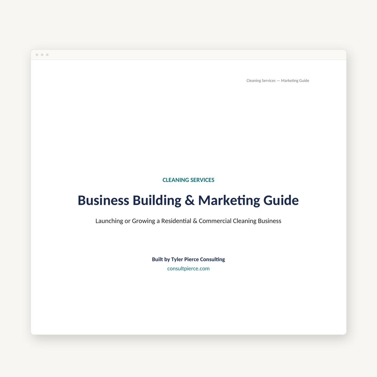 Cleaning Services Marketing Guide preview image