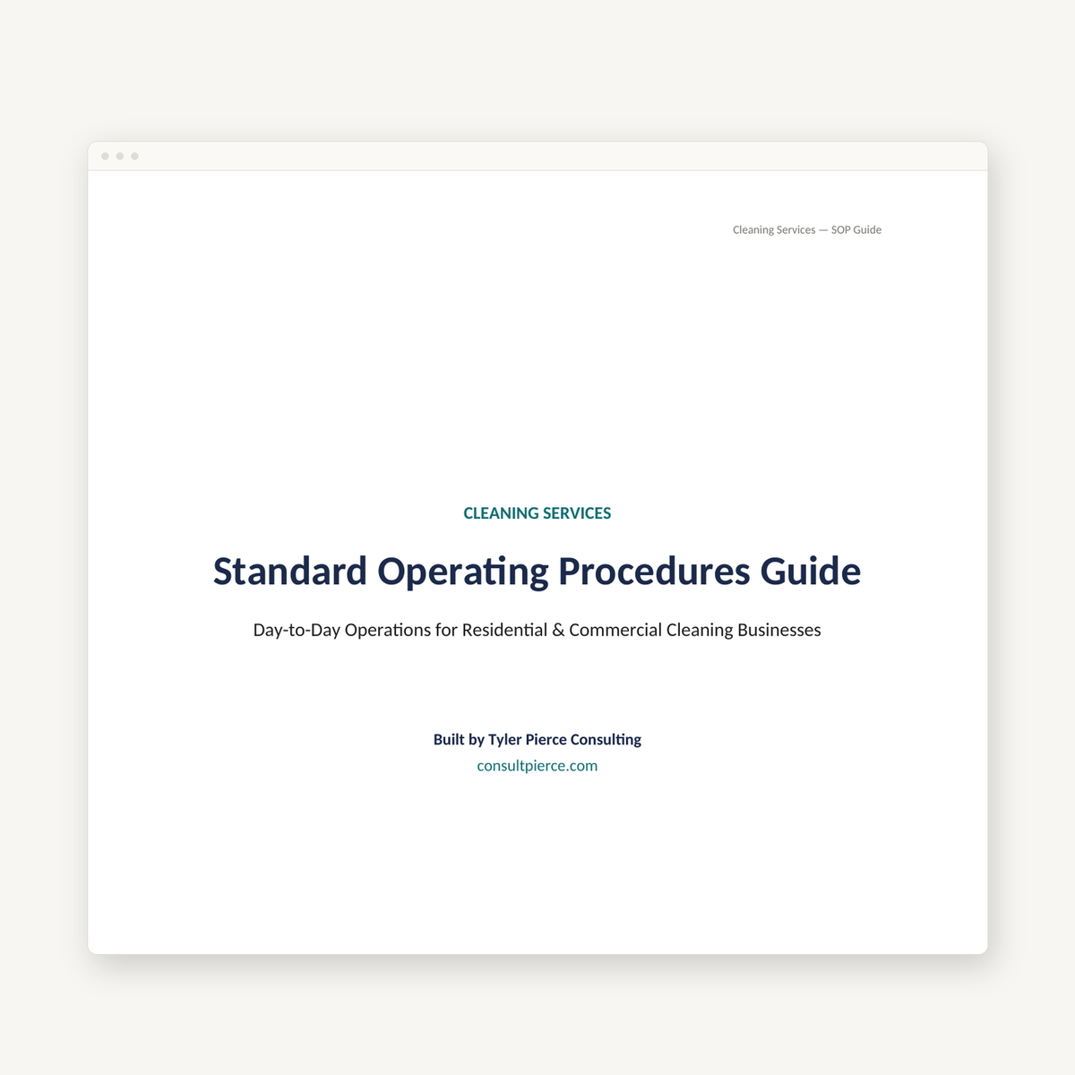 Cleaning Services Sop Guide preview image