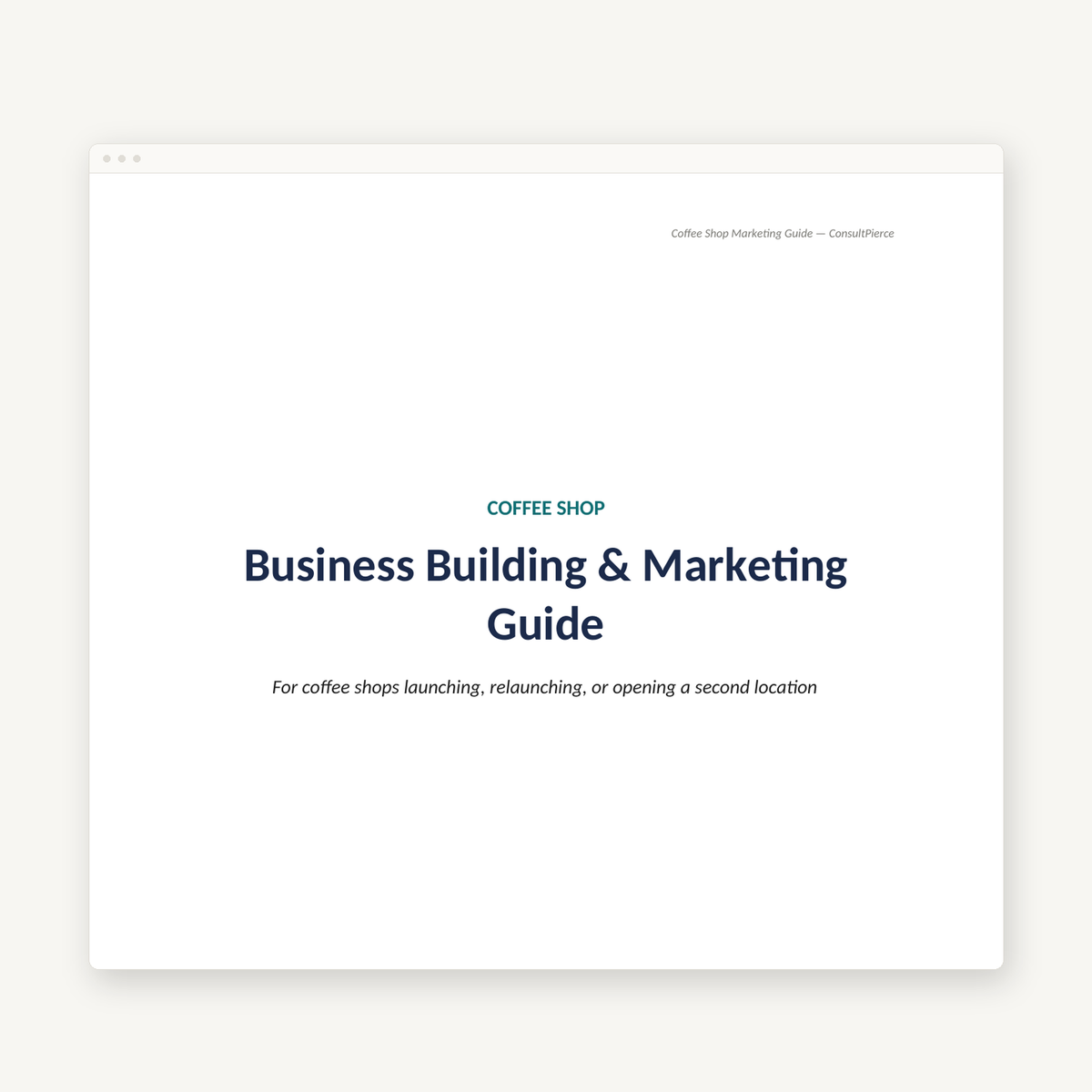 Coffee Shop Marketing Guide preview image