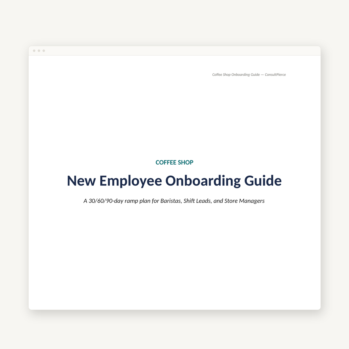 Coffee Shop Onboarding Guide preview image