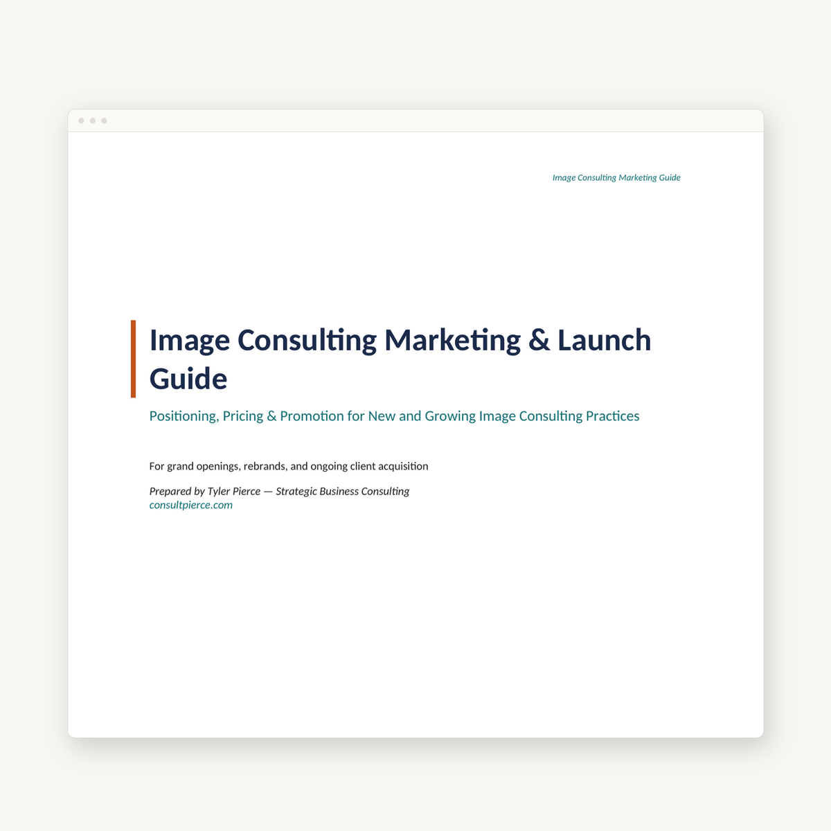 Image Consulting Marketing Guide preview image