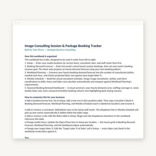 Image Consulting Scheduling Template preview image