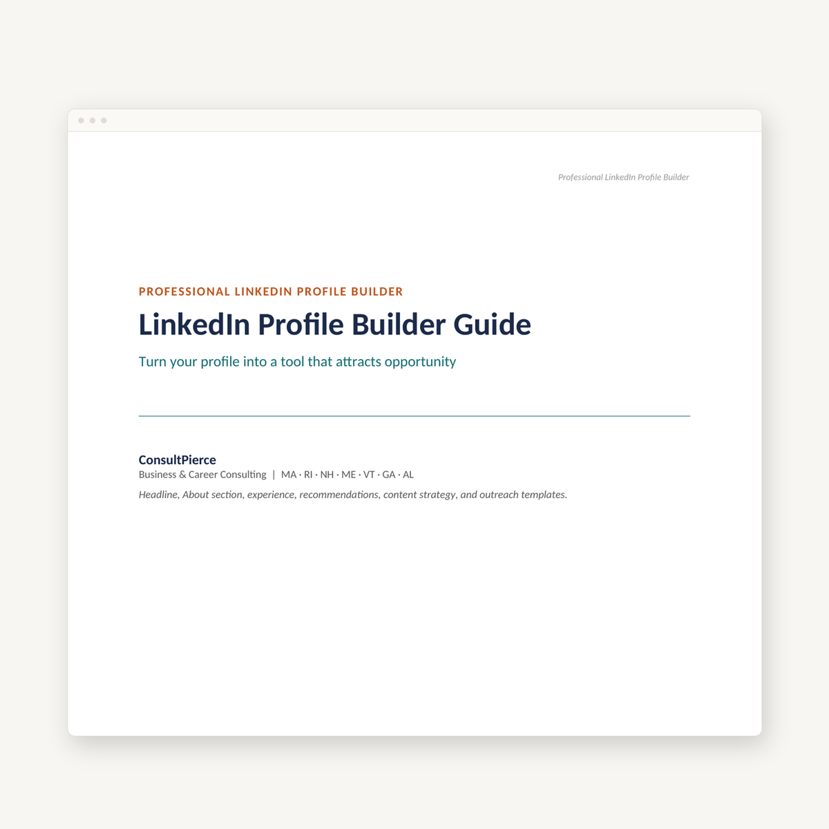Linkedin Profile Builder preview image