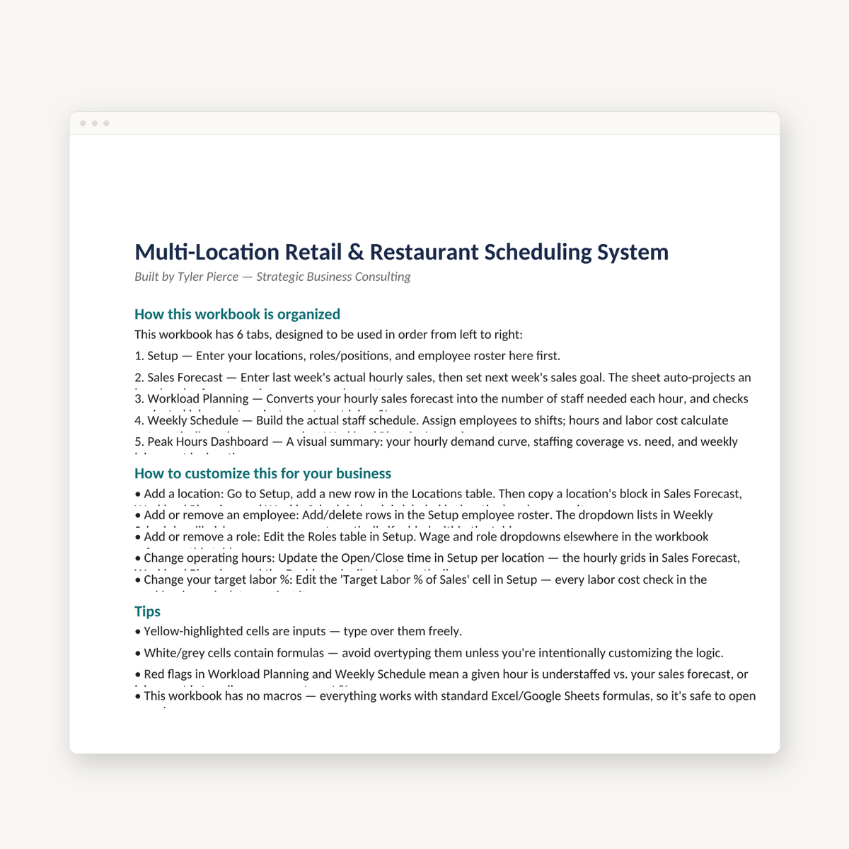 Multi Location Scheduling Template preview image
