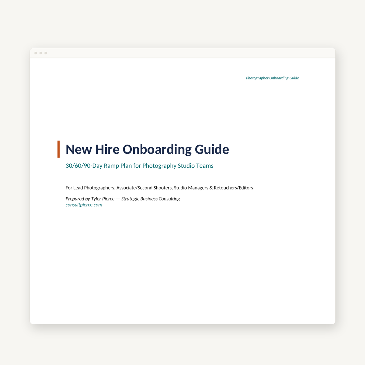 Photographer Onboarding Guide preview image
