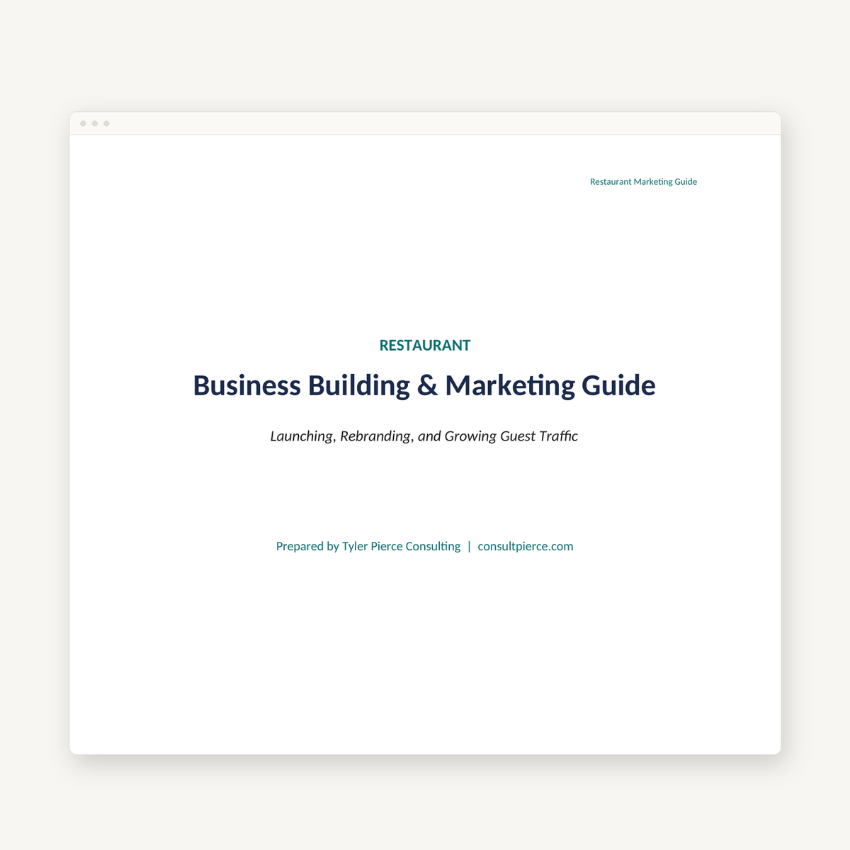 Restaurant Marketing Guide preview image