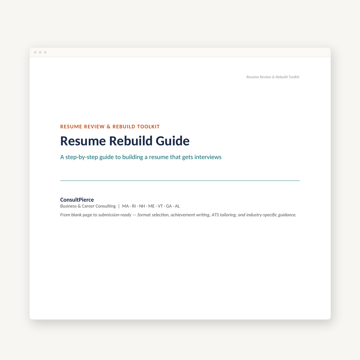 Resume Review Rebuild Toolkit preview image