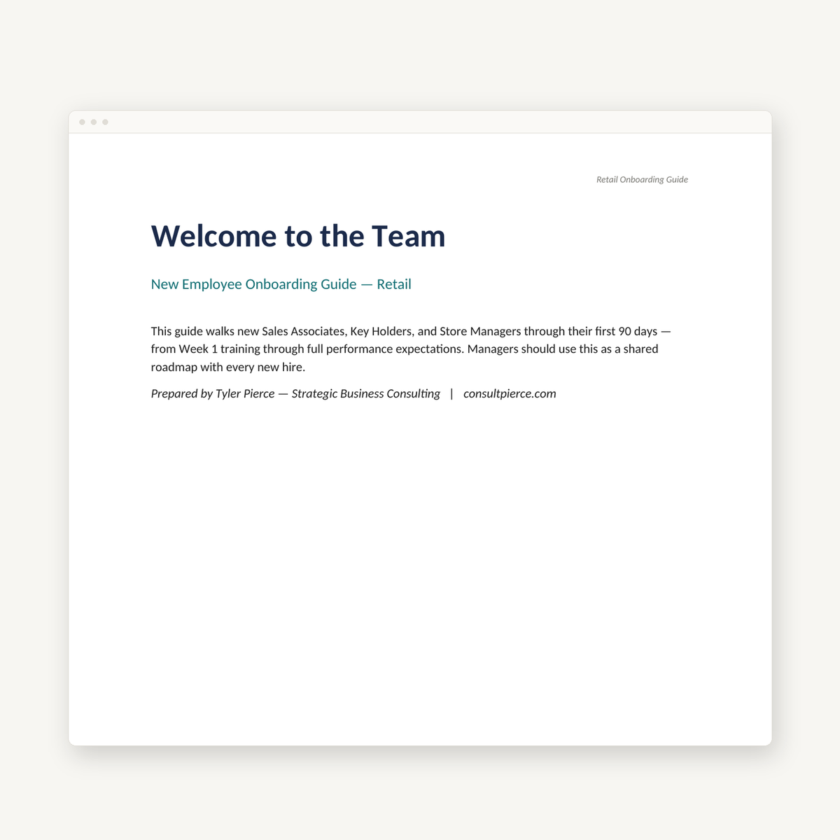 Retail Onboarding Guide preview image